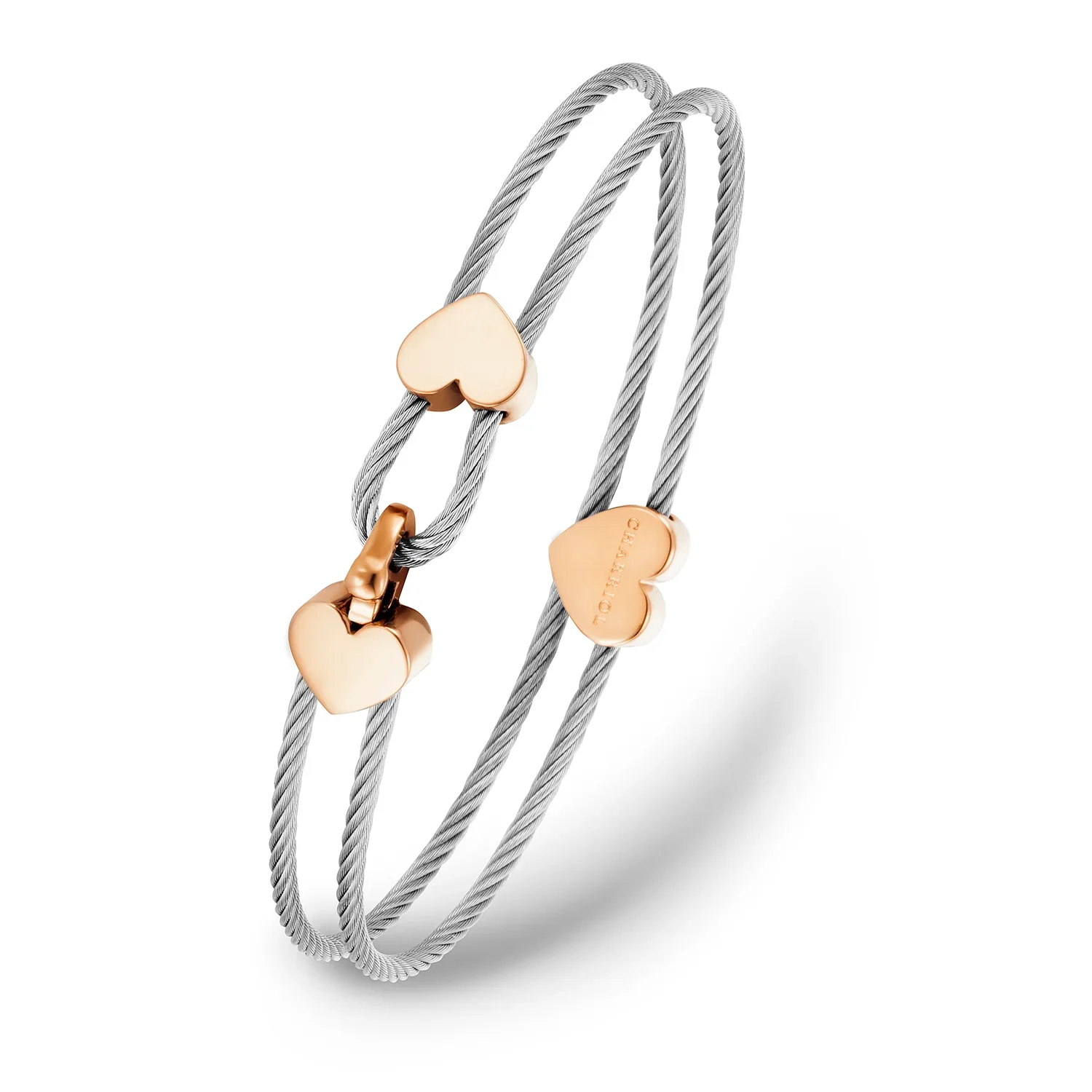 Cable Signature Coup de Foudre Hearts Bangle - Image 6