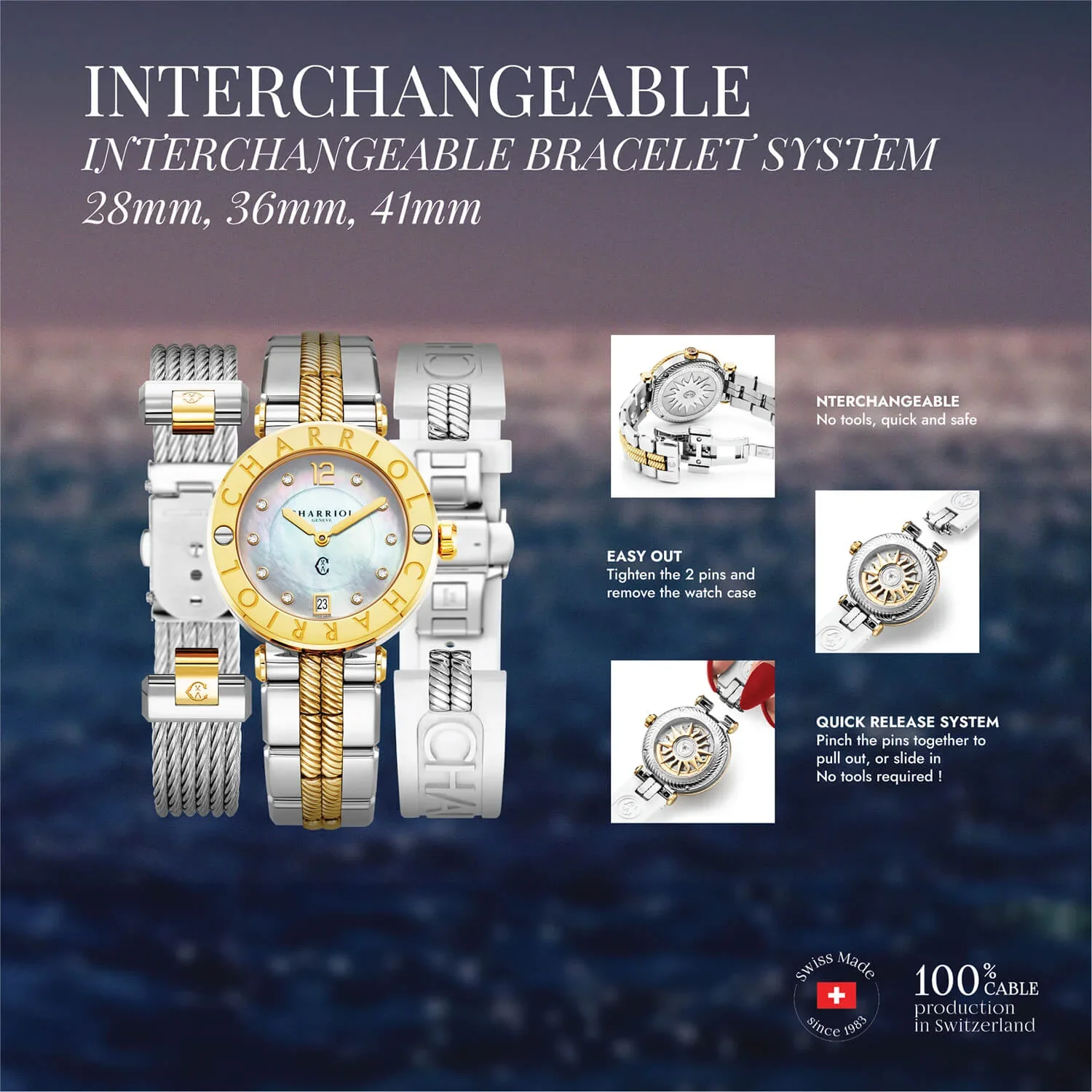 NAVIGATOR CRUISE, 41MM, AUTOMATIC CALIBRE, WHITE DIAL, "CHARRIOL CHARRIOL" BEZEL, STEEL INTERCHANGEABLE BRACELET - Image 6