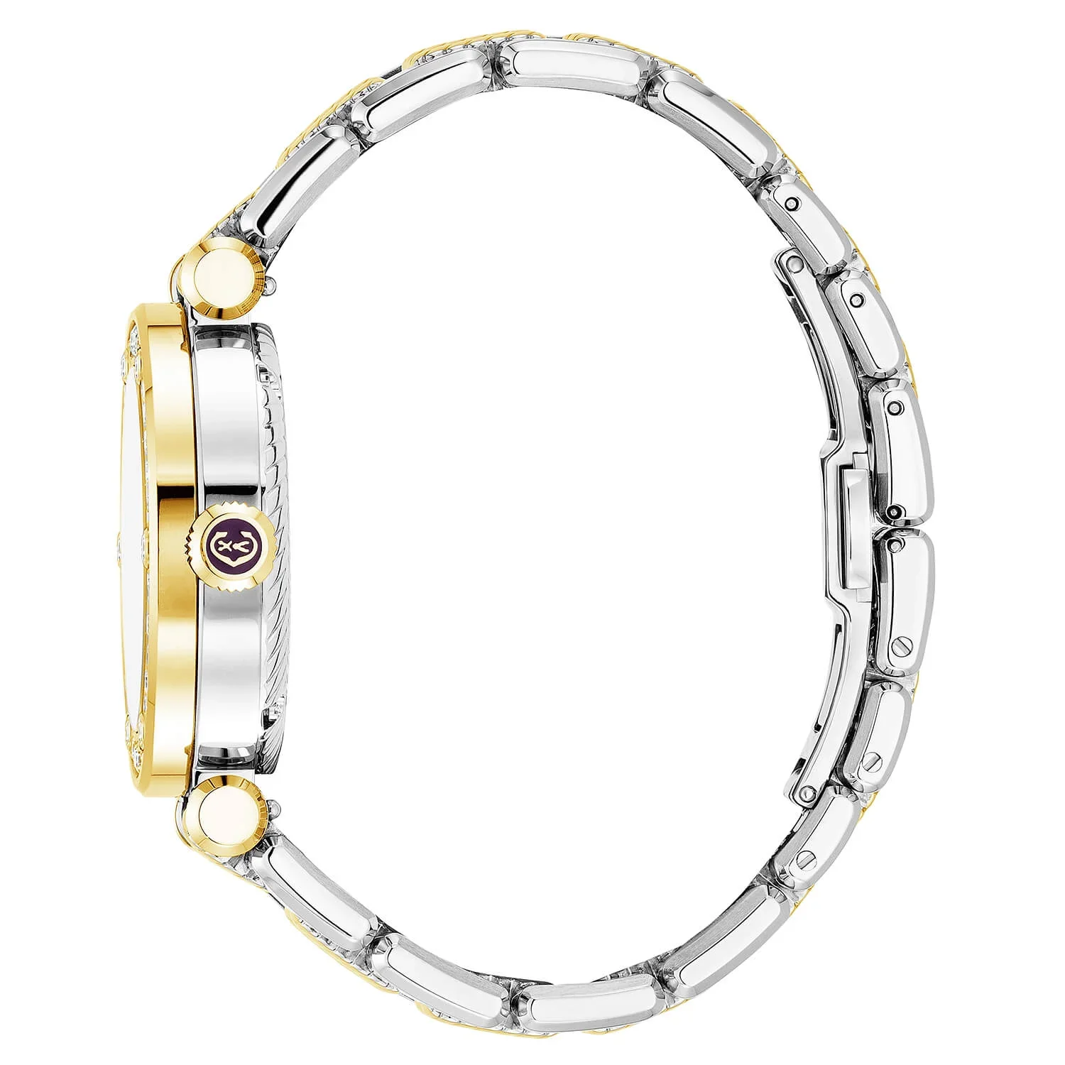 NAVIGATOR CRUISE, 36MM, QUARTZ CALIBRE, WHITE MOTHER-OF-PEARL WITH 12 ROMAN FIGURES DIAL, STEEL YELLOW GOLD PVD WITH 30 DIAMONDS & 6 SCREWS BEZEL, METAL BICOLOR INTERCHANGEABLE BRACELET - Image 3