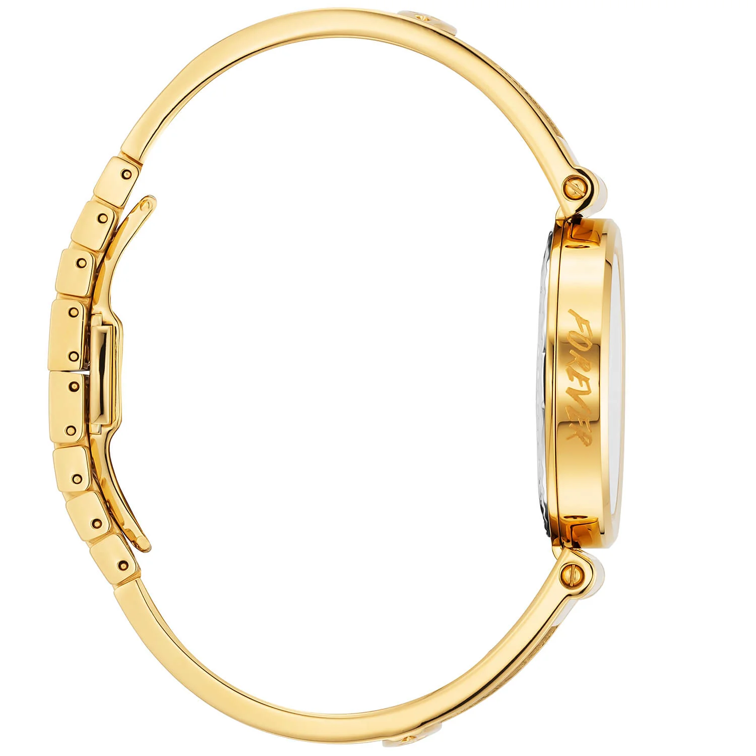 FOREVER™, 32MM, QUARTZ CALIBRE, MOTHER-OF-PEARL WITH 12 SIMILIS DIAL, YELLOW GOLD PVD BEZEL, STEEL CABLE BRACELET & YELLOW GOLD PVD DECORS - Image 5