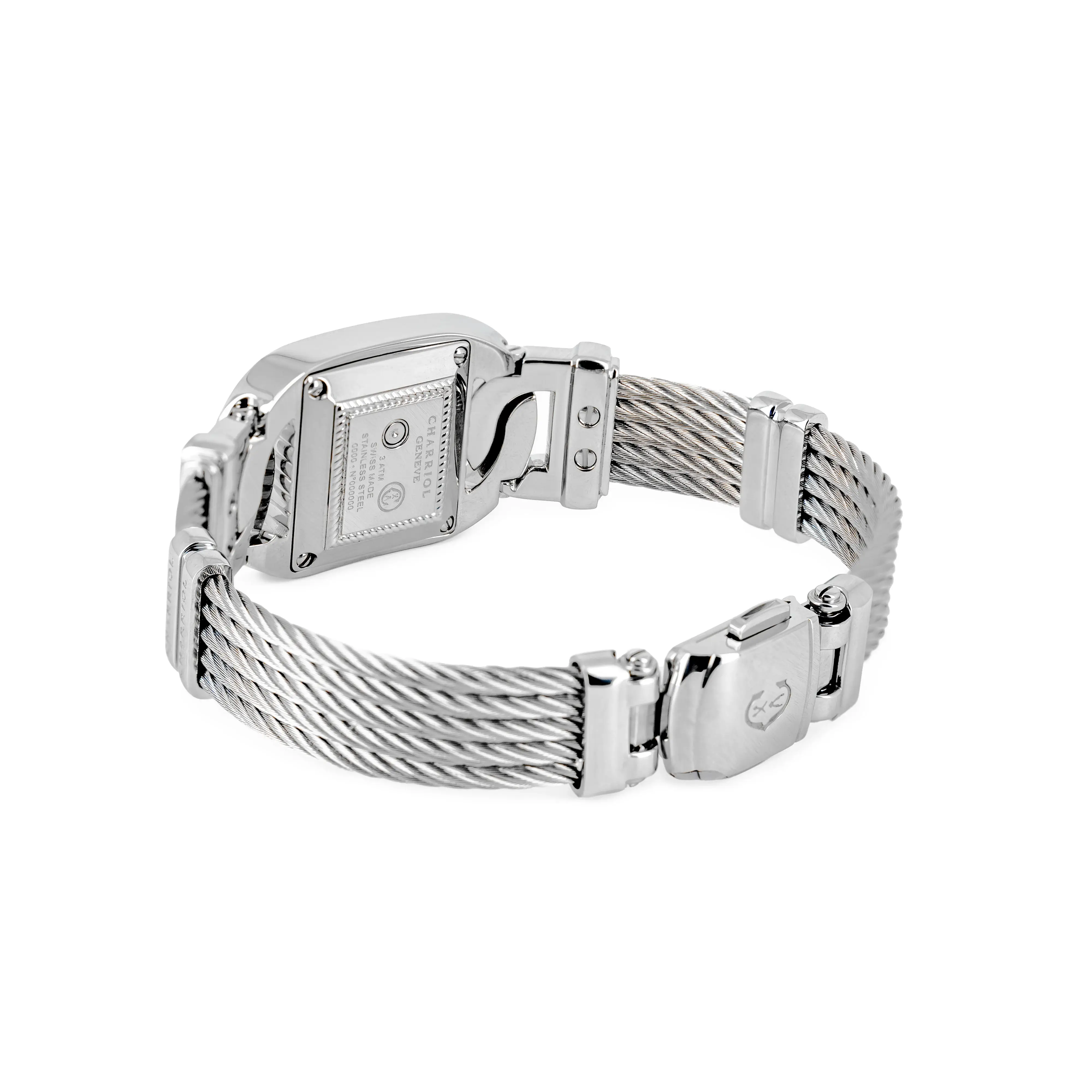 MARINER, 20MM, QUARTZ CALIBRE, STEEL CASE, BLACK MOTHER-OF-PEARL WITH 2 DIAMONDS DIAL, STEEL CABLE BRACELET - Image 3