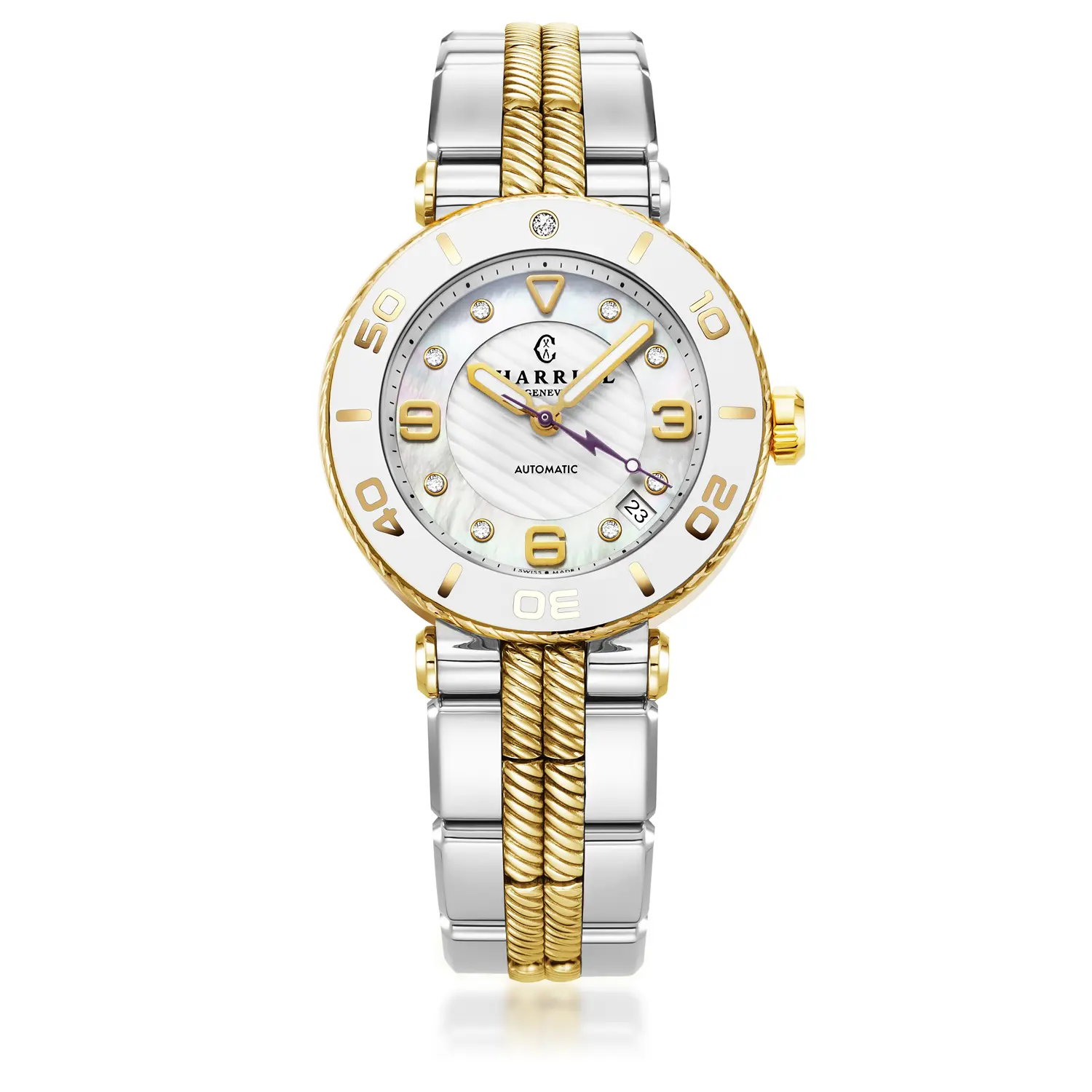 NAVIGATOR SURF, 36MM, AUTOMATIC CALIBRE, WHITE DIAL, WHITE BEZEL, STEEL BICOLOR INTERCHANGEABLE BRACELET - Image 4