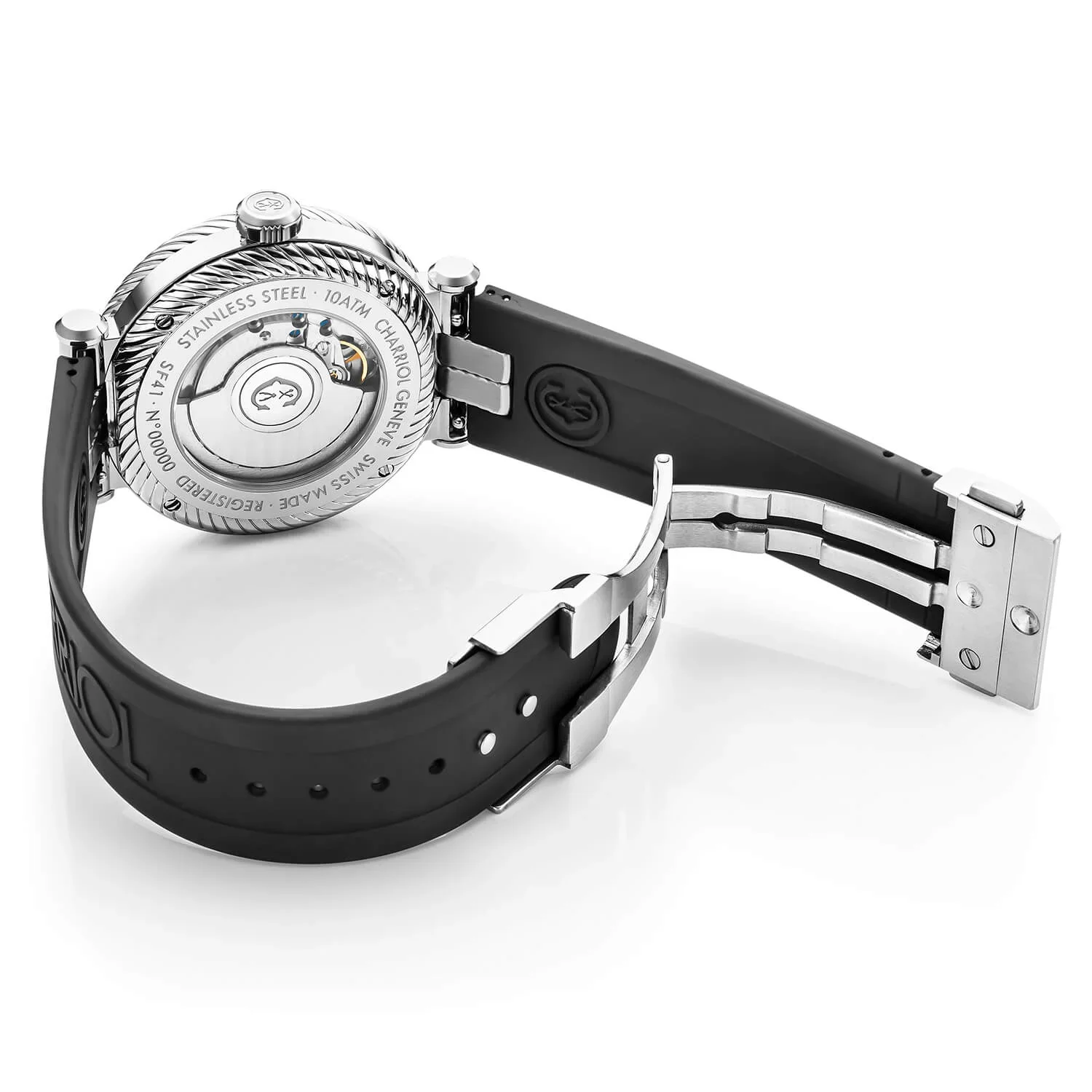 NAVIGATOR SURF, 41MM, AUTOMATIC CALIBRE, BLACK AND SILVER LUMINOVA DIAL, BLACK AND SILVER UNIDIRECTIONAL BEZEL, BLACK RUBBER INTERCHANGEABLE BRACELET - Image 2