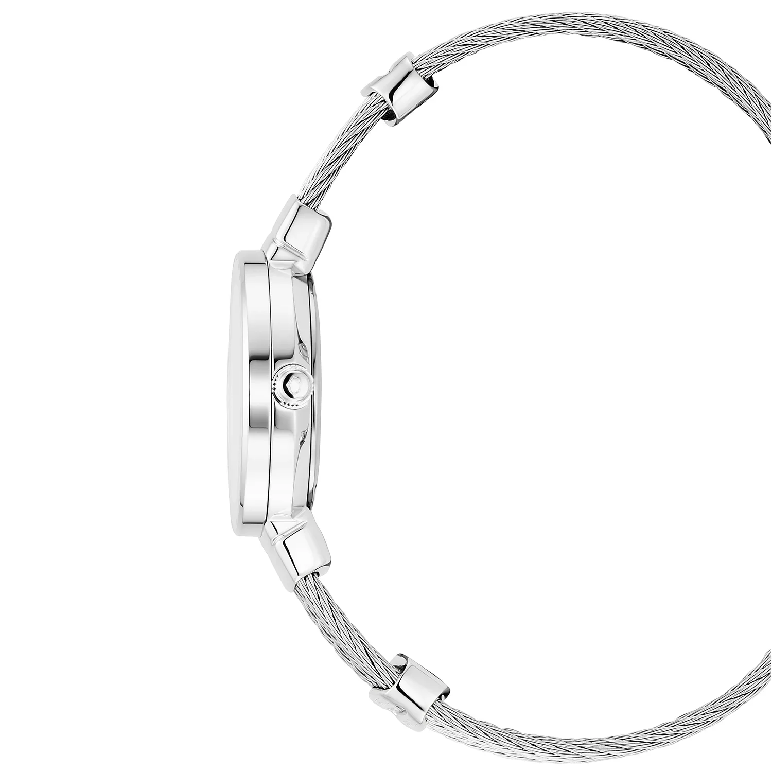 ST TROPEZ, 25MM, QUARTZ CALIBRE, MOTHER-OF-PEARL WITH 11 DIAMONDS DIAL, STEEL BEZEL, STEEL CABLE BRACELET - Image 3