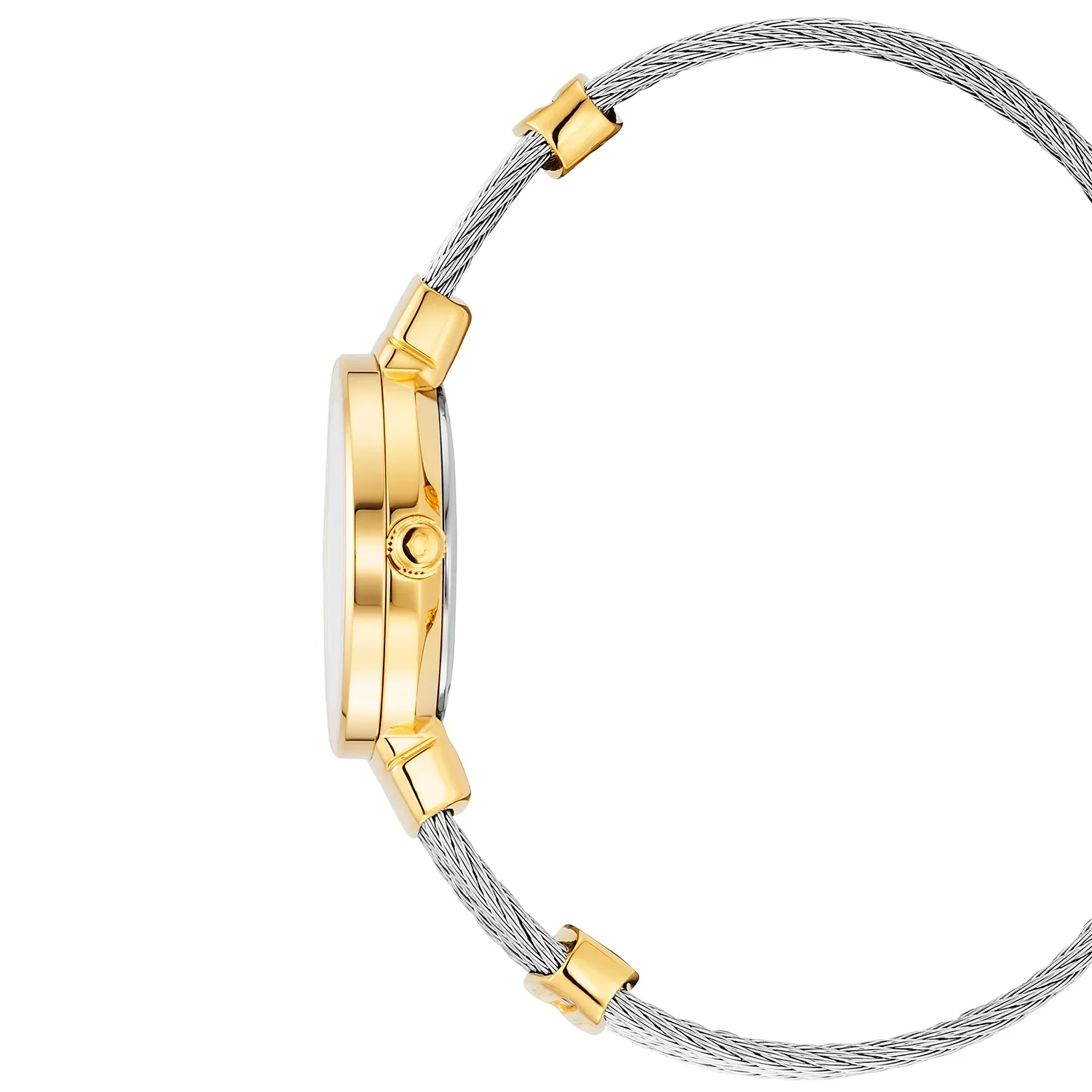 ST TROPEZ®, 25MM, QUARTZ CALIBRE, MOTHER-OF-PEARL DIAL, YELLOW GOLD PVD BEZEL, STEEL CABLE BRACELET - Image 3